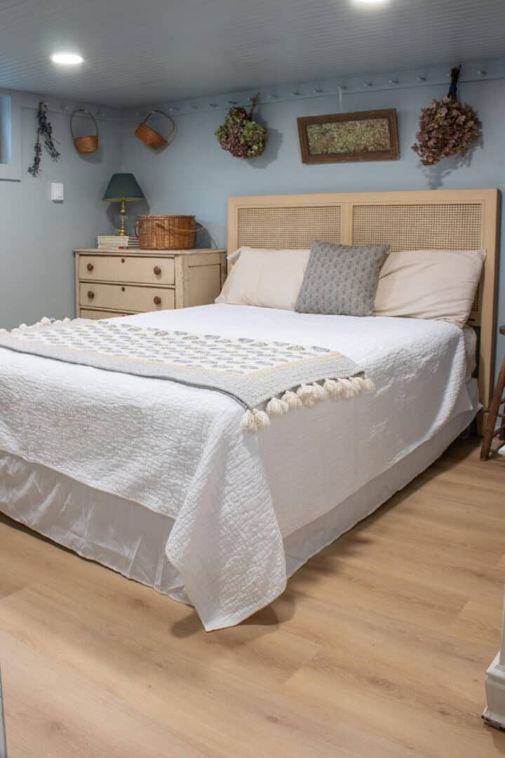 bedroom-basement-makeover-after-blue-painted-walls-and-ceiling