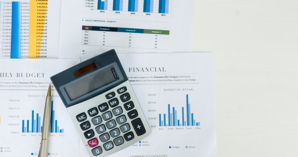 calculator and financial papers