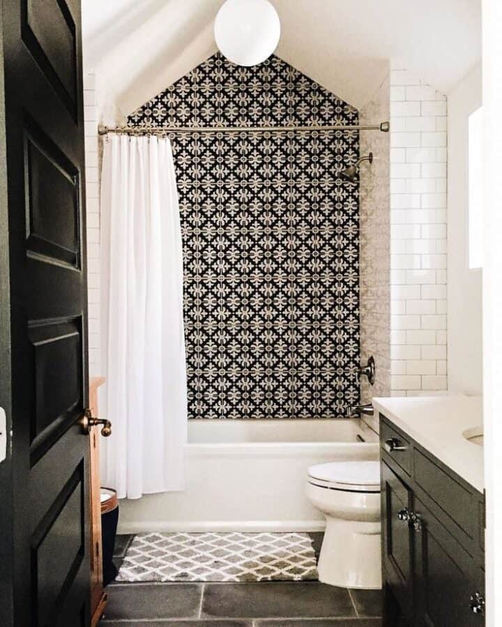 bold black and white tile bathroom ideas