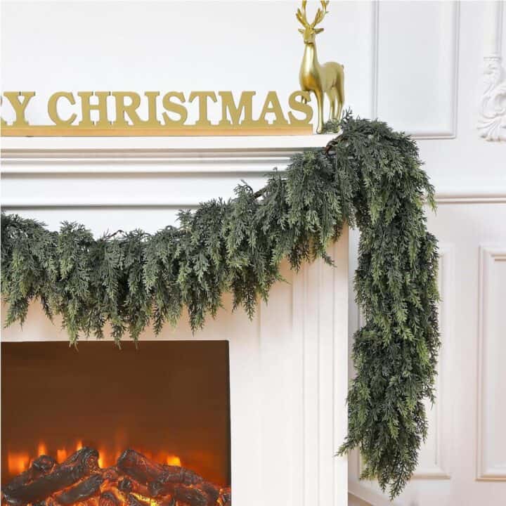real looking cedar garland - budget friendly holiday decor
