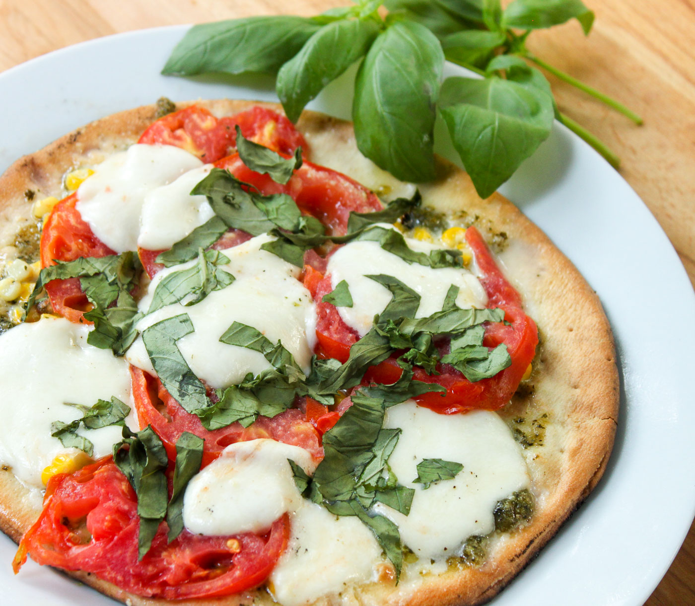 Grilled Corn Pesto Pizza