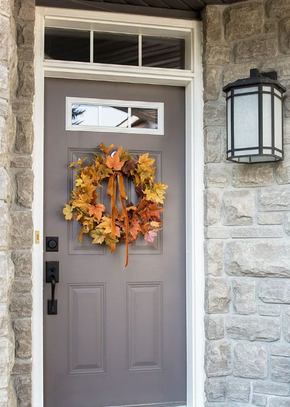 diy-leaf-wreath diy classic wreath made with faux leaves