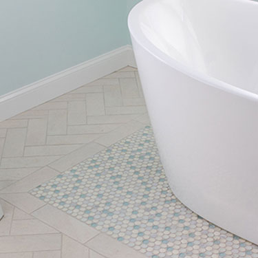 Bathroom Tub Surround Tile Ideas (Modern Coastal Bathroom Remodel)