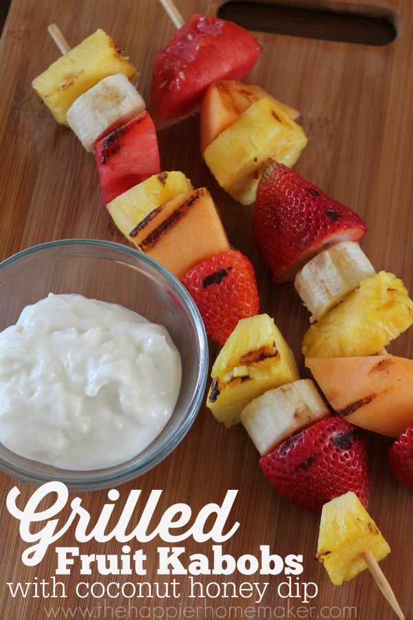 grilled fruit kabobs honey coconut yogurt dip