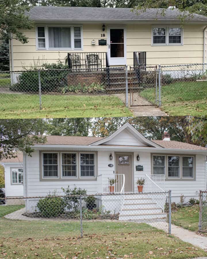 BEFORE AND AFTER small ranch house renovations - ranch house curb appeal