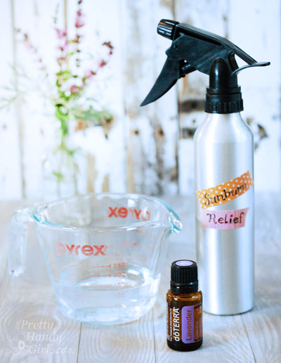 2 Ingredient Sunburn Relief Spray + Essential Oil Giveaway | Pretty Handy Girl
