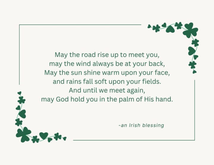 May the road rise up to greet you st patricks day printable 8x11 - St Patrick's day prayers
