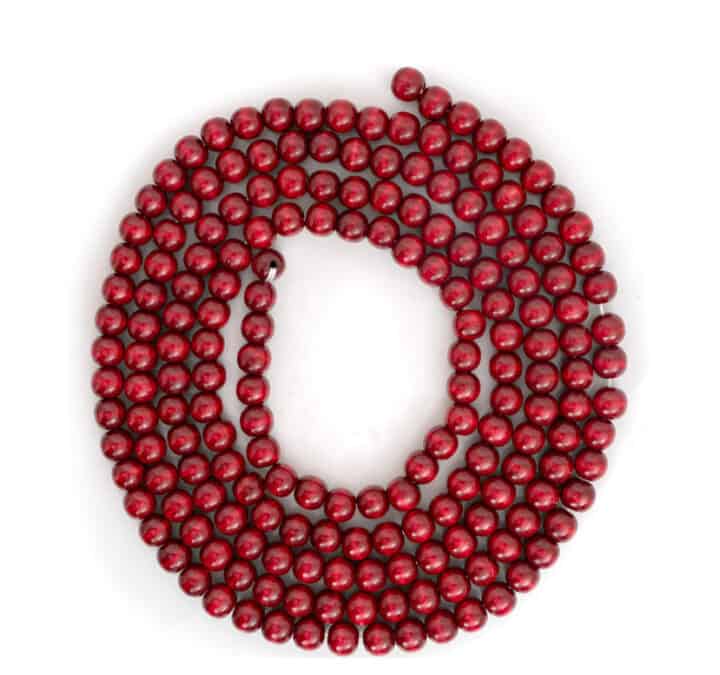 red bead cranberry garland Christmas