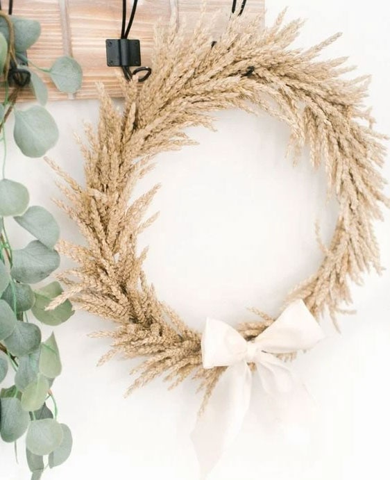 wheat-wreath DIY minimalist wheat wreath