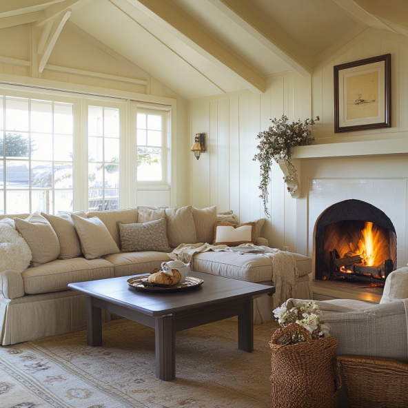 how to arrange a living room with a fireplace