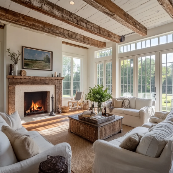 how to arrange a living room with a fireplace