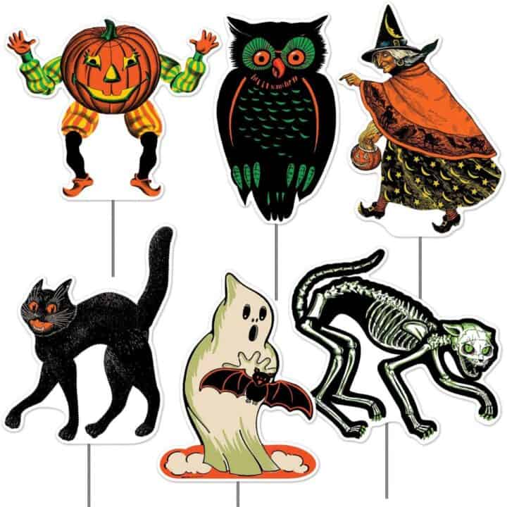vintage inspired Halloween yard stakes